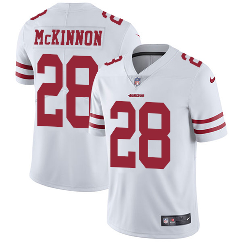 Nike 49ers #28 Jerick McKinnon White Youth Stitched NFL Vapor Untouchable Limited Jersey